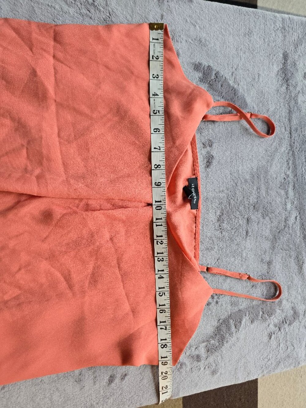 Vintage Le Chateau Peach Double-Layered Spaghetti Strap Camisole Top sz Large - Picture 3 of 5